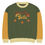 Thumbnail: Front view of a small size military-green knit Christmas crew neck sweater for sale online