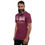 Thumbnail: Left-front view of a man wearing  a maroon Christmas Tree T-shirt for sale online