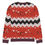 Thumbnail: Back view of lovers' knitted unisex crew neck sweater laid flat
