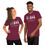 Thumbnail: Front view of a smiling couple wearing a maroon Christmas Tree T-shirt for sale  at gracefultshirts.com