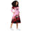 Thumbnail: Front view of a lady wearing a midi dress designed with pink background, red and black check patterns with hands in pocket