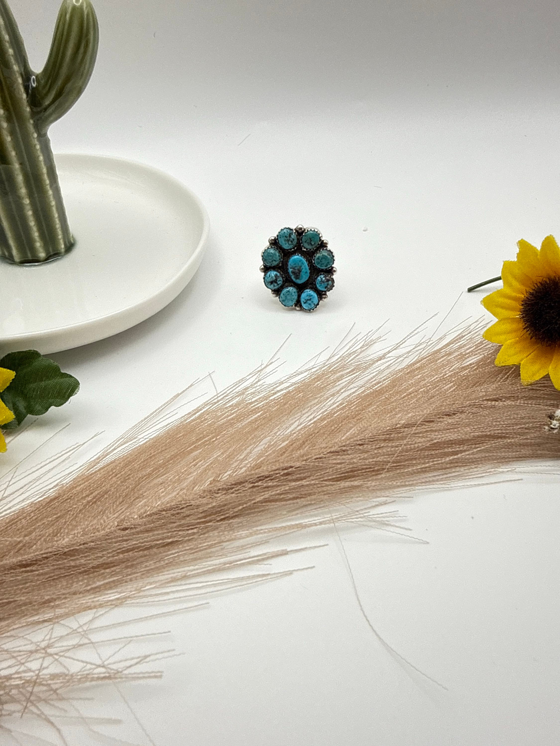 Flower Cluster Kingman Navajo stamped JY