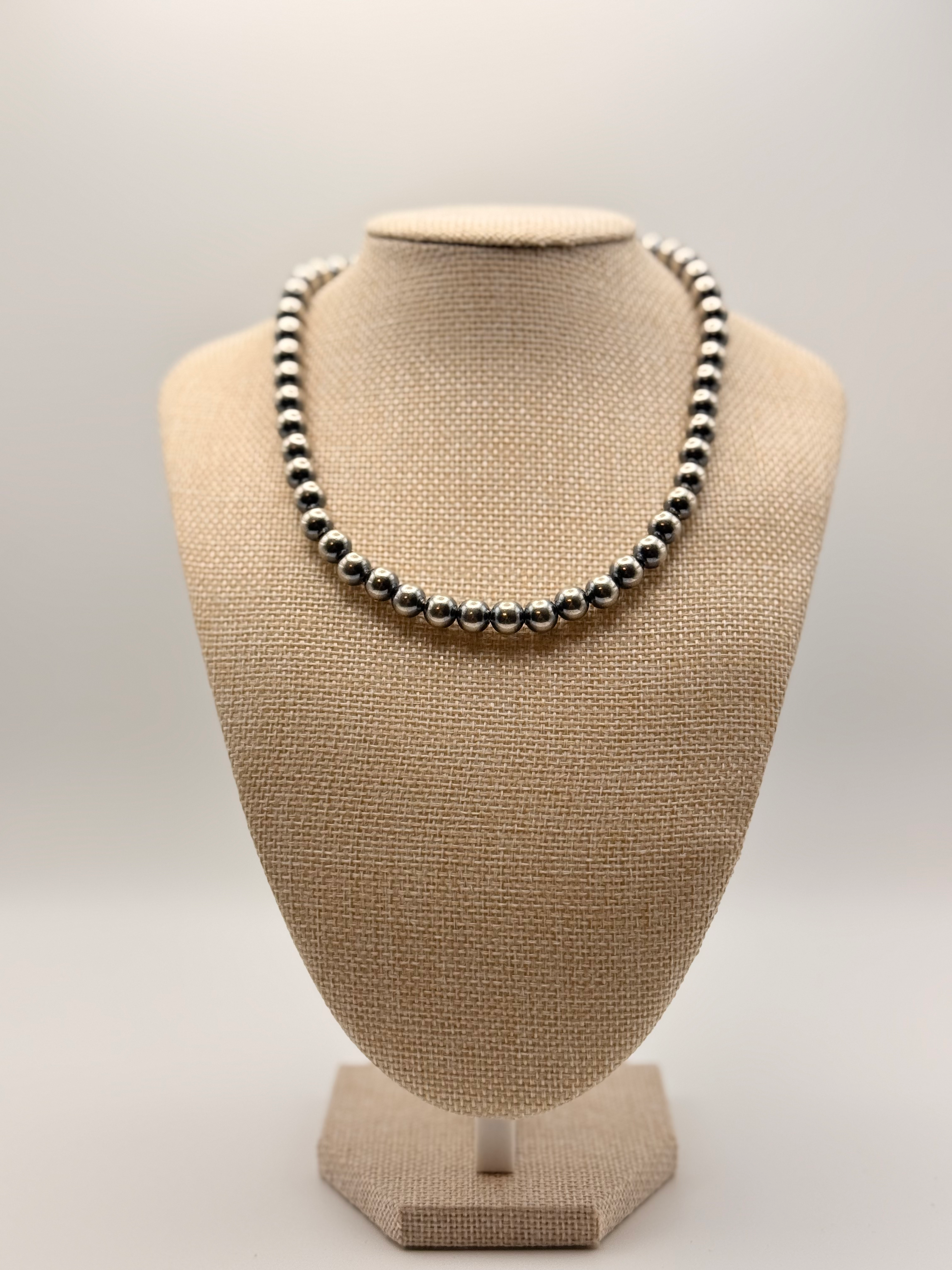 8mm Sterling Silver Pearls - 16in