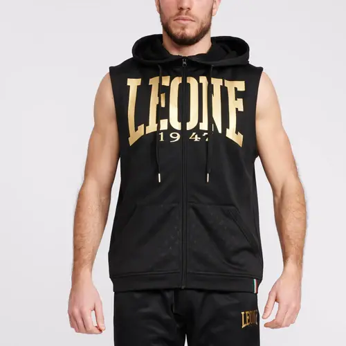 Leone Kapuzenjacke schwarz/gold vorne