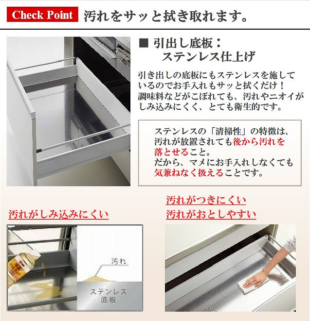 標準仕様 キッチン クリナップ 引き出し