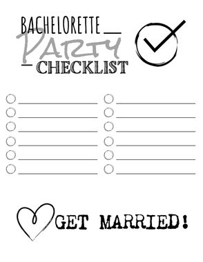 Bachelorette Party Checklist