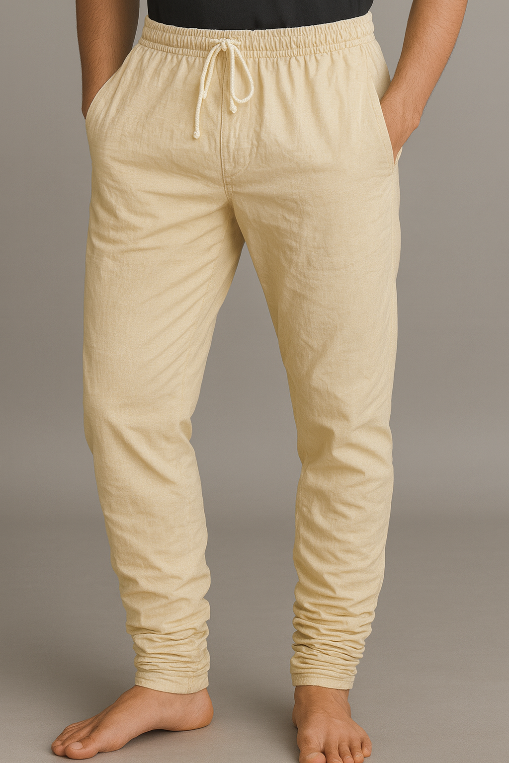 COTTON SILK CHURIDAR PANT WITH WAIST GUDDER BISCUIT