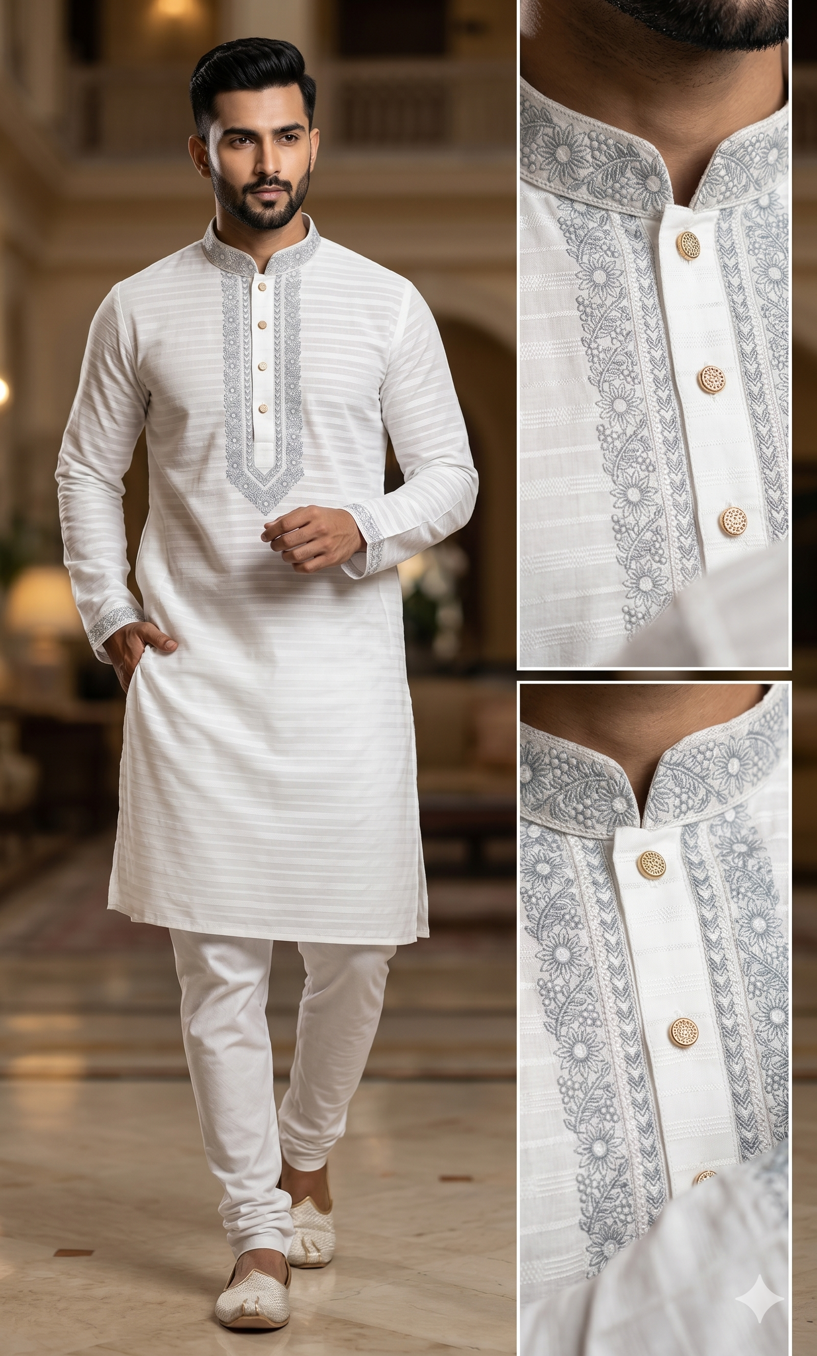 WHITE KURTA ROSHAN WHITE DNO-2026