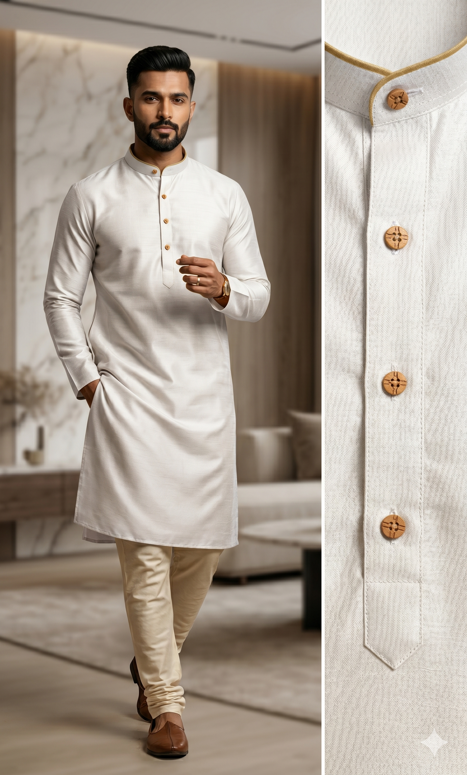 UNICON PLAIN KURTA WHITE