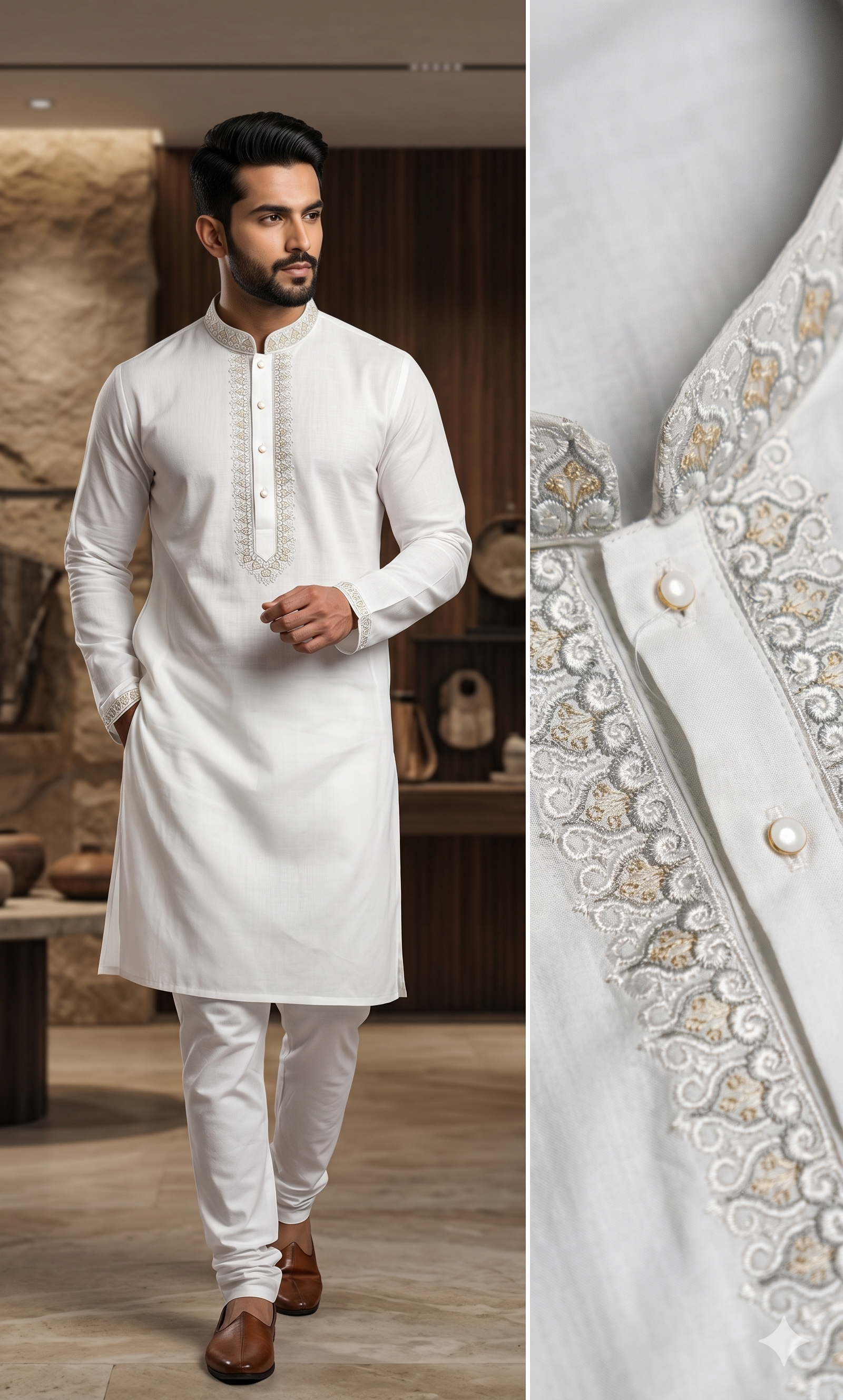 WHITE KURTA ROSHAN WHITE DNO-GKYOKE2