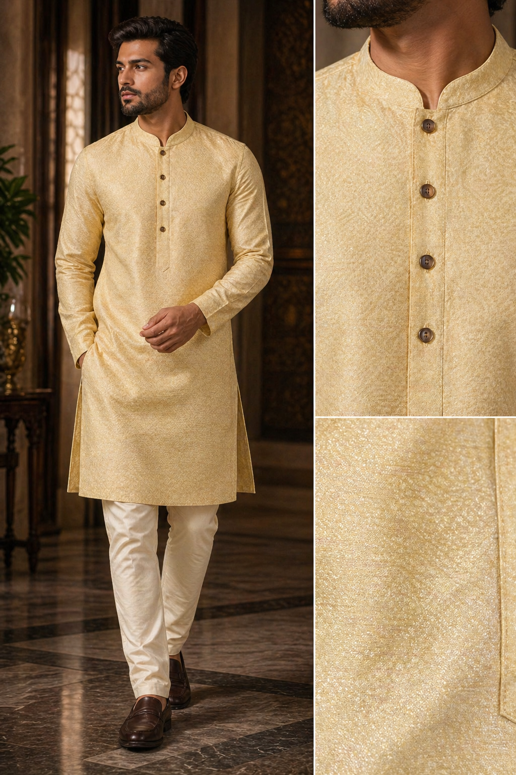 PARSHVA COTTON KURTA BISCUIT
