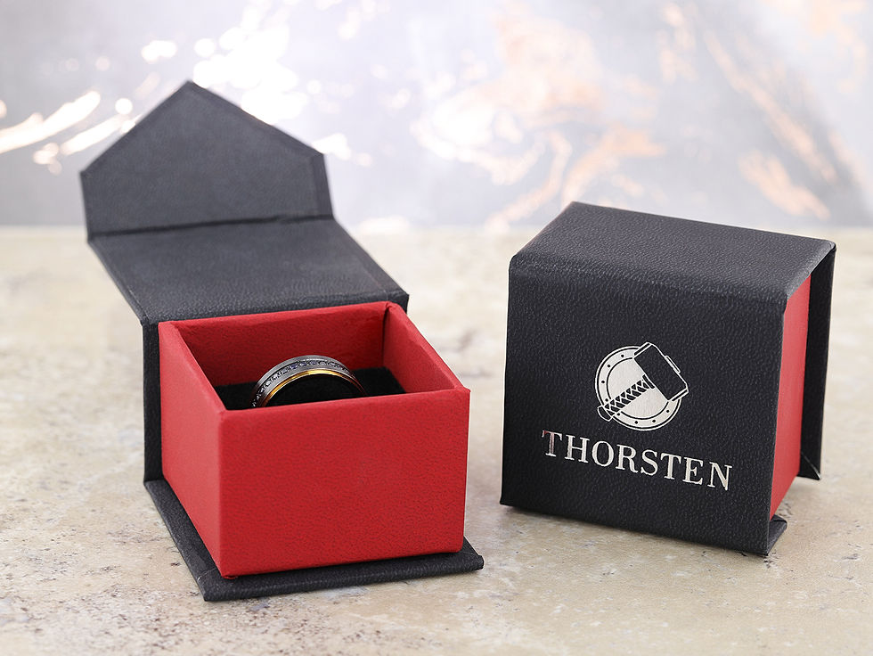 Thumbnail: THORSTEN HICKOK BLACK CERAMIC 8MM BEVELED EDGES RING