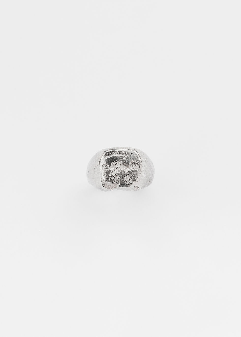 Thumbnail: Sand casted square signet ring silver