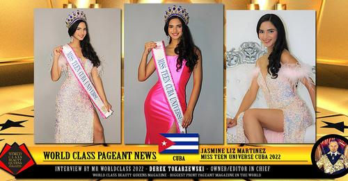 Miss Teen Cuba Universe 2022, Jasmine Liz Martinez en la revista de World Class Beauty Queens Magazine