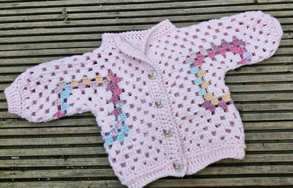Thumbnail: Baby Hexagon Crochet Cardigan Pack