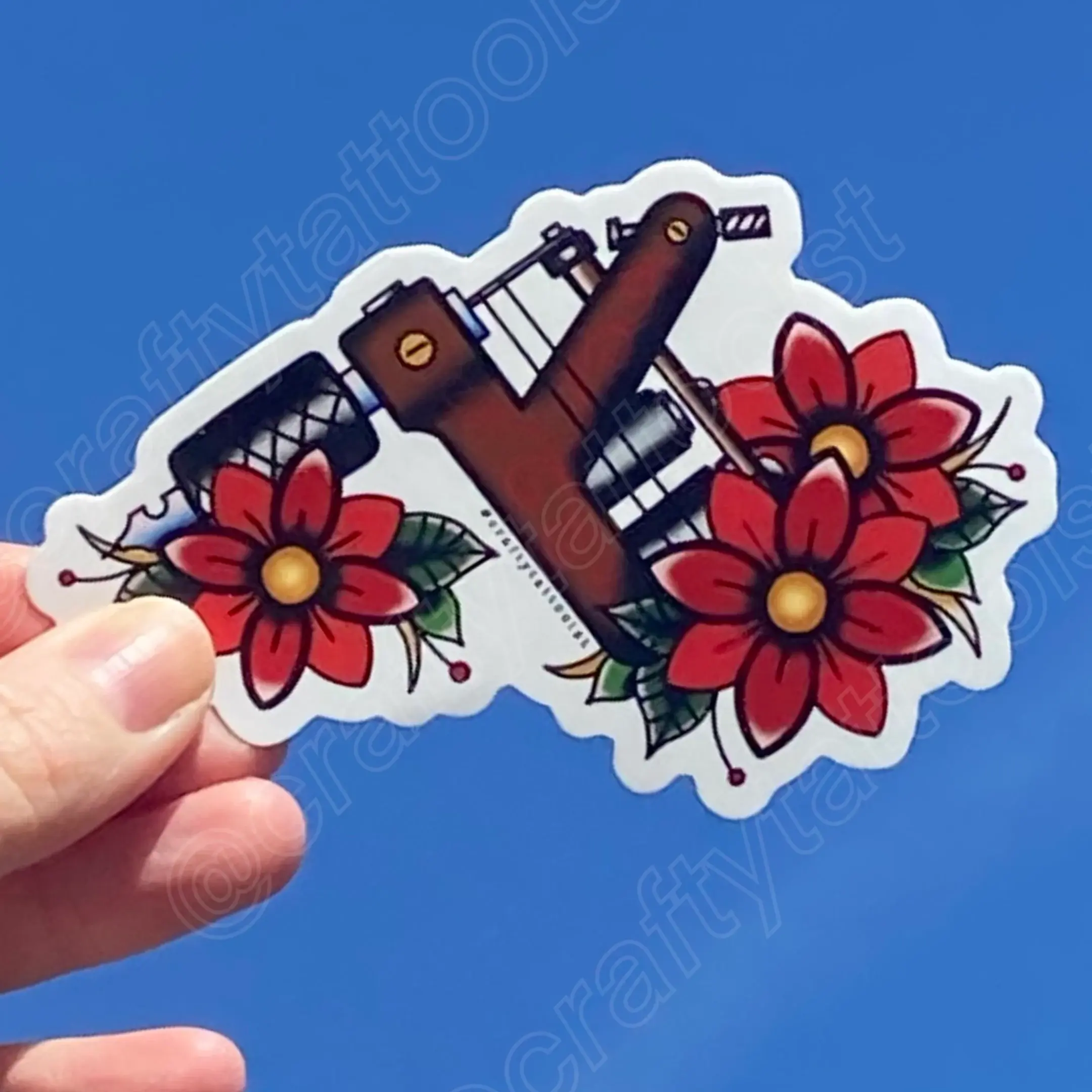 Tattoo machine sticker