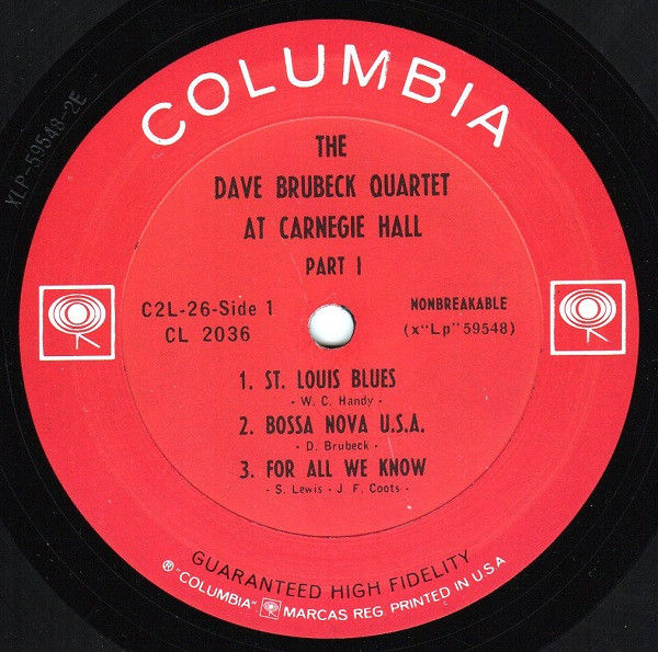 Thumbnail: The Dave Brubeck Quartet "At Carnegie Hall" LP VG+/VG++
