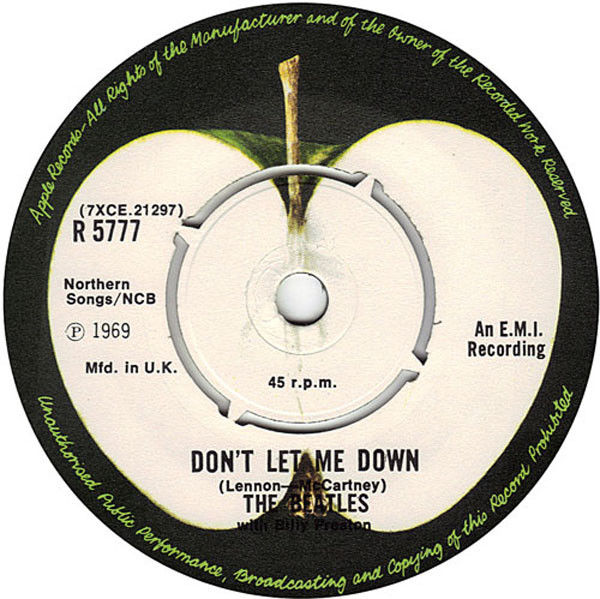 Thumbnail: The Beatles "Get back / Don't let me down"  45  VG++/M-