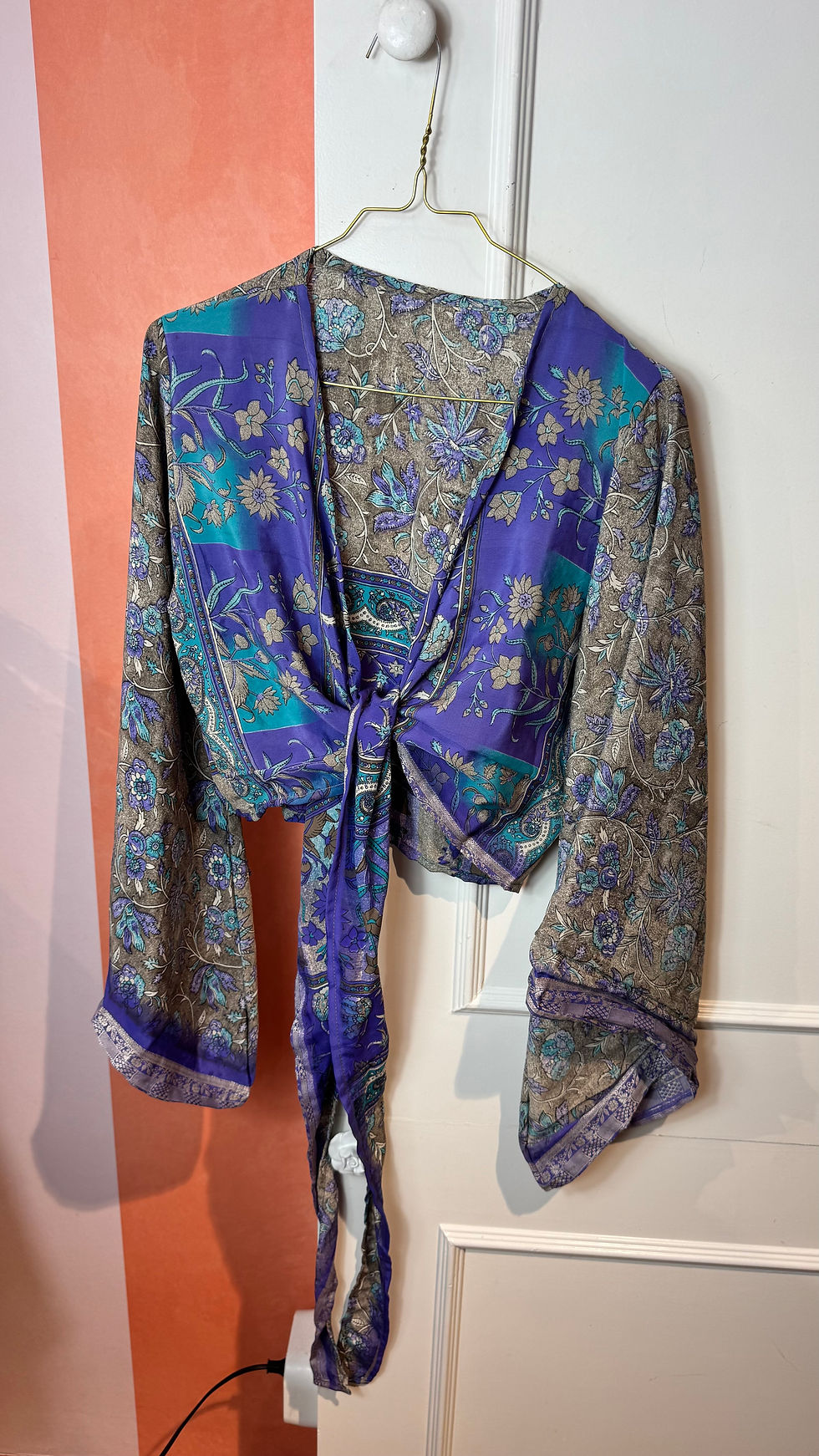 Thumbnail: Silk sari wrap top