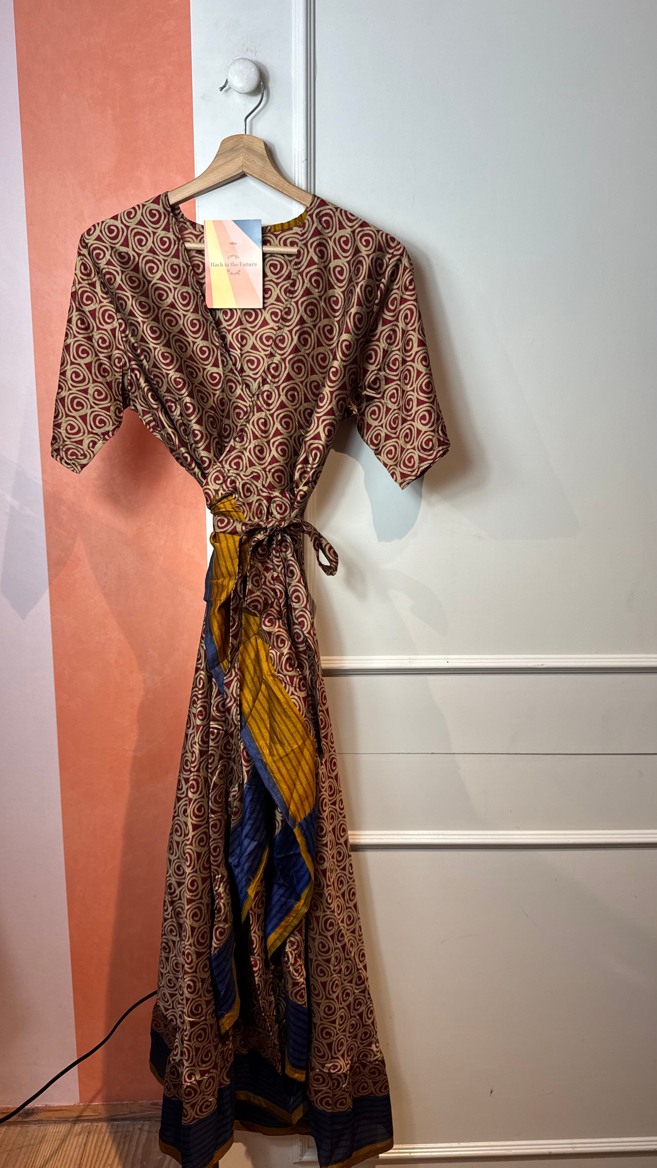 Silk sari wrap dress