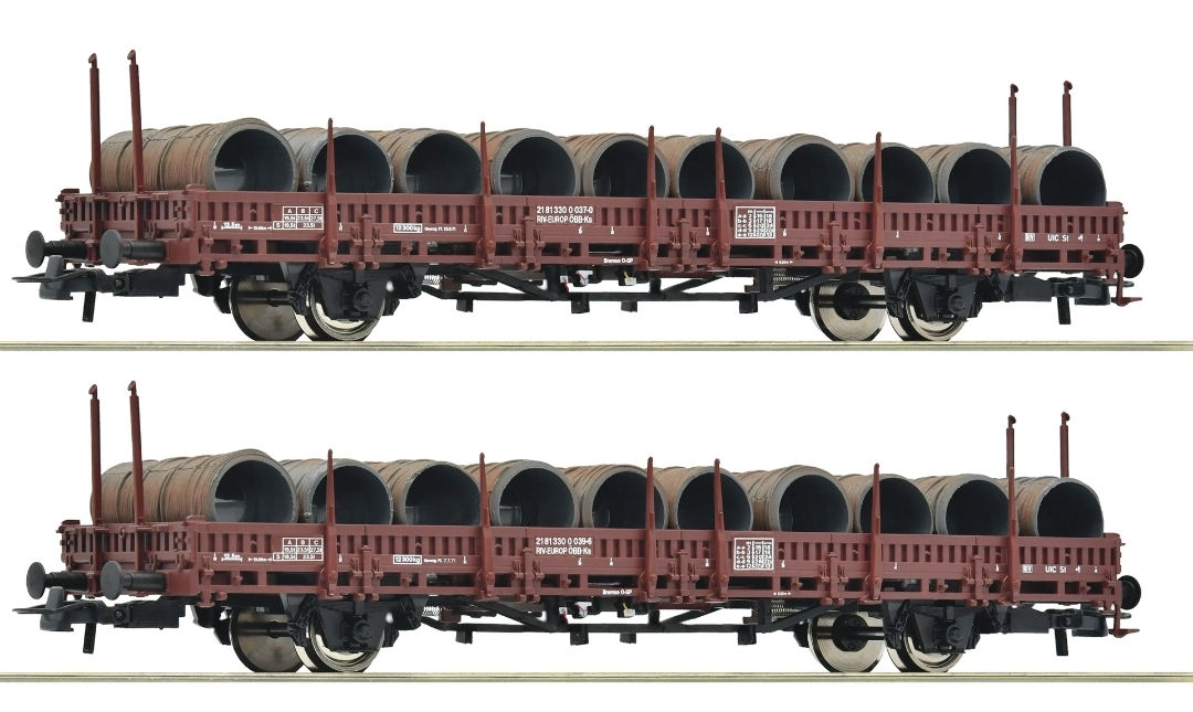 Roco OBB Flat Car With Coil Set 6600120 HO Scale DC