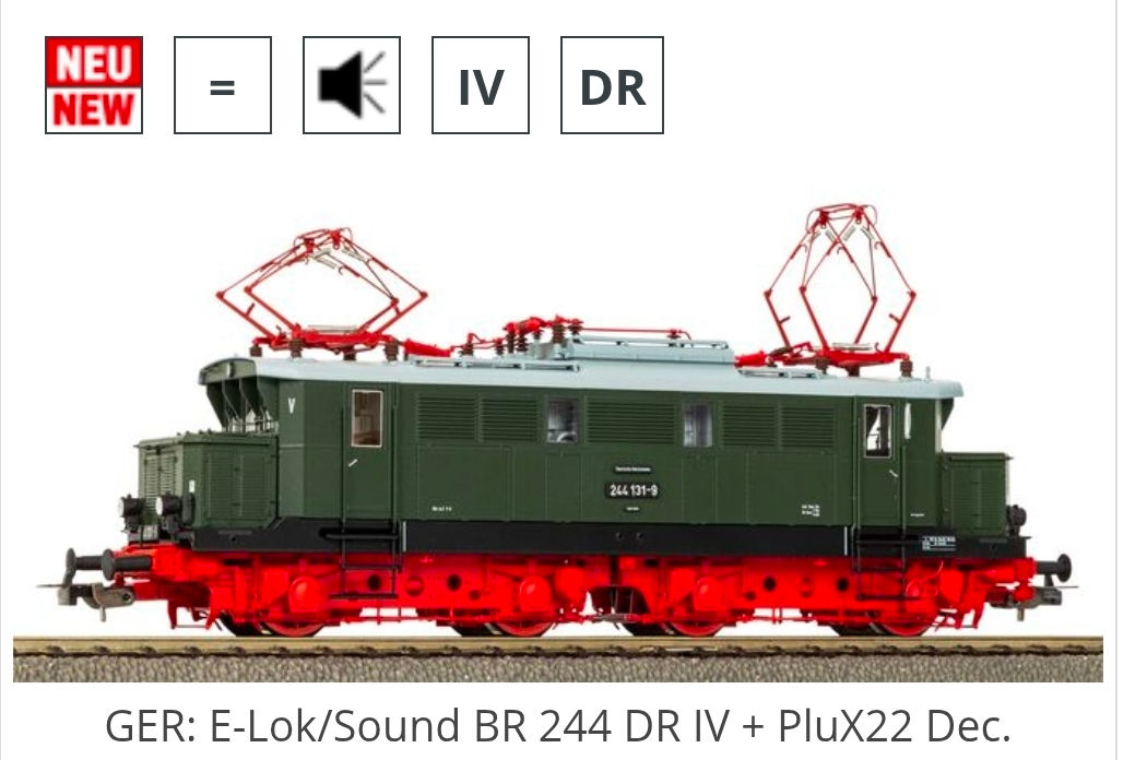 Piko DR BR 244 Electric Locomotive 51194 HO Scale DCC sound 