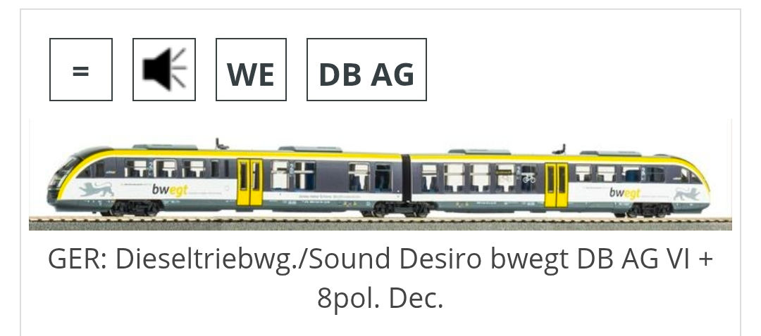 Piko DB Desiro Railcar 52980 HO Scale DCC Sound