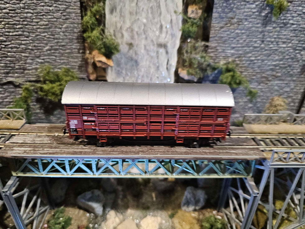Thumbnail: Roco DB Livestock Car 4308s HO scale DC 