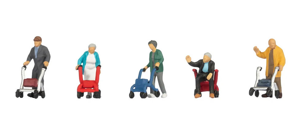 Thumbnail: Noch Seniors with walkers 15549 HO scale