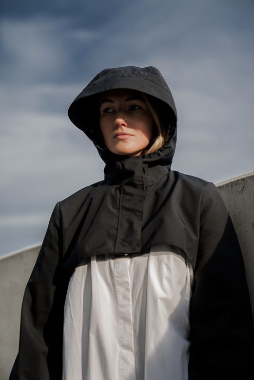 Black Ninja jacket in waterproof Nanomembrane fabric