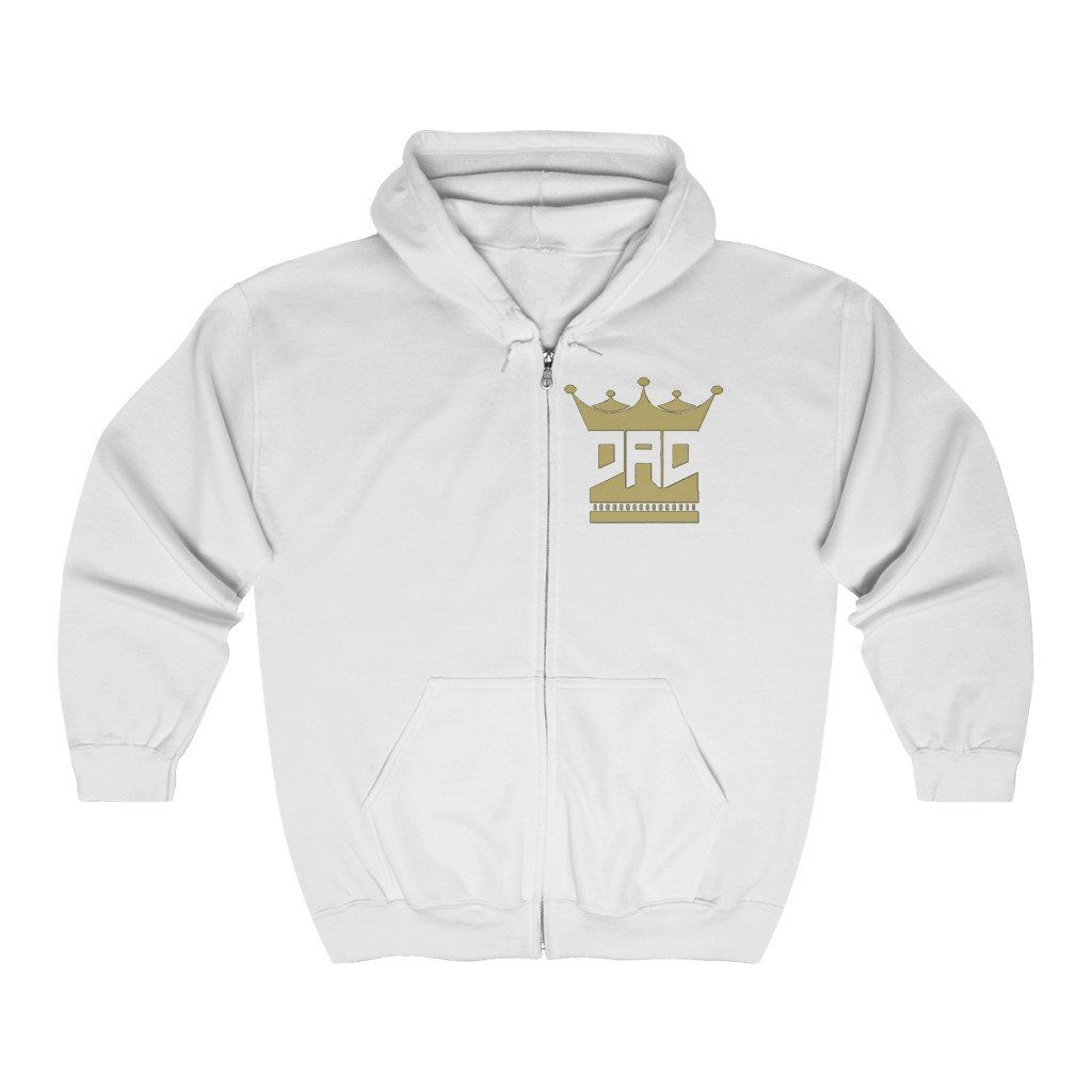 White Crown Dad ™ Full Zip Hoodie W/Gold Logo