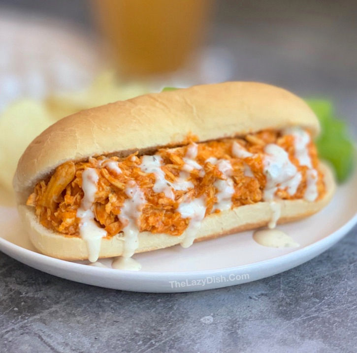 Crockpot Buffalo Chicken Sandwiches