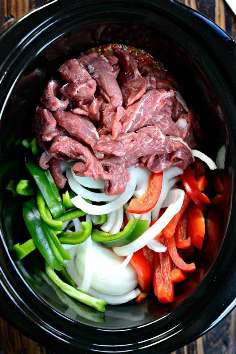 5-Ingredient Slow Cooker Steak Fajitas