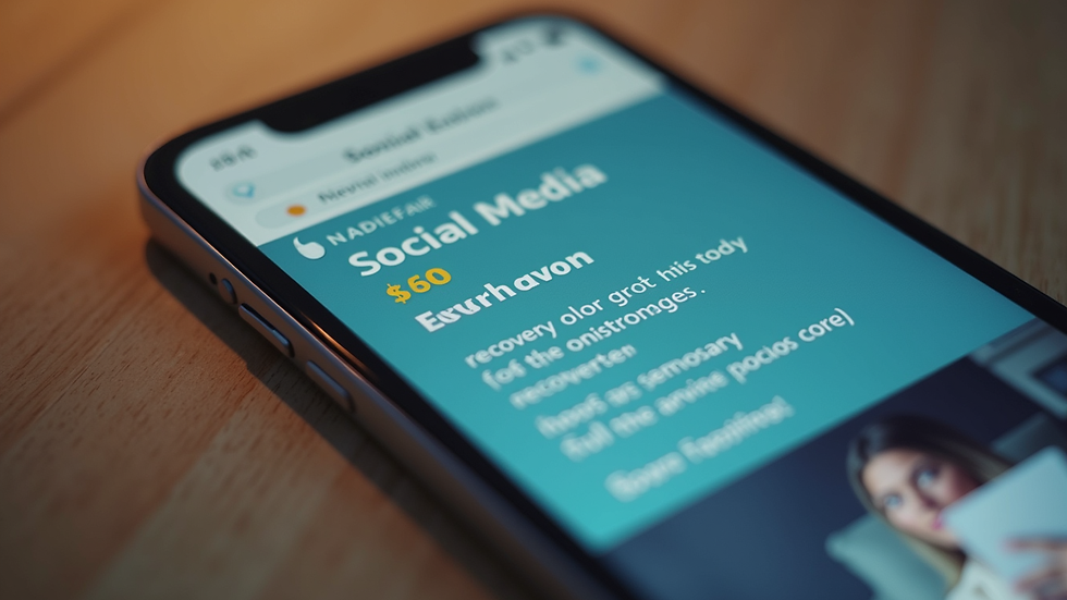 Close-up view of a smartphone displaying social media recovery instructions