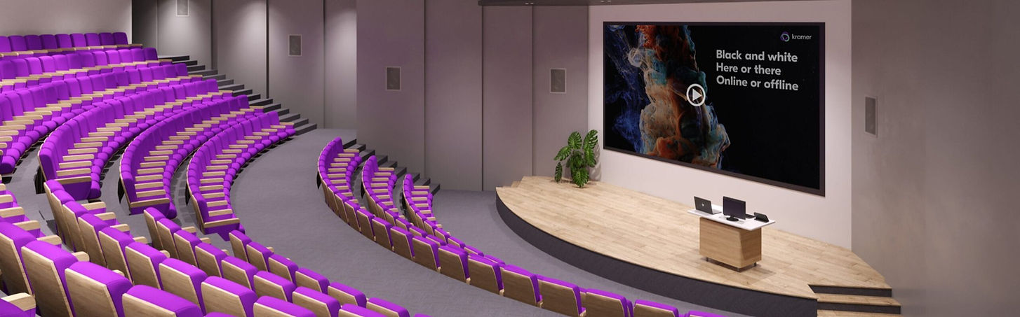 Advanced auditorium solutions with LED displays, audio systems, and seamless control.