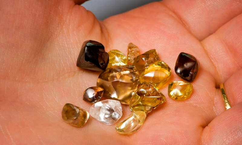 White, yellow and brown diamonds