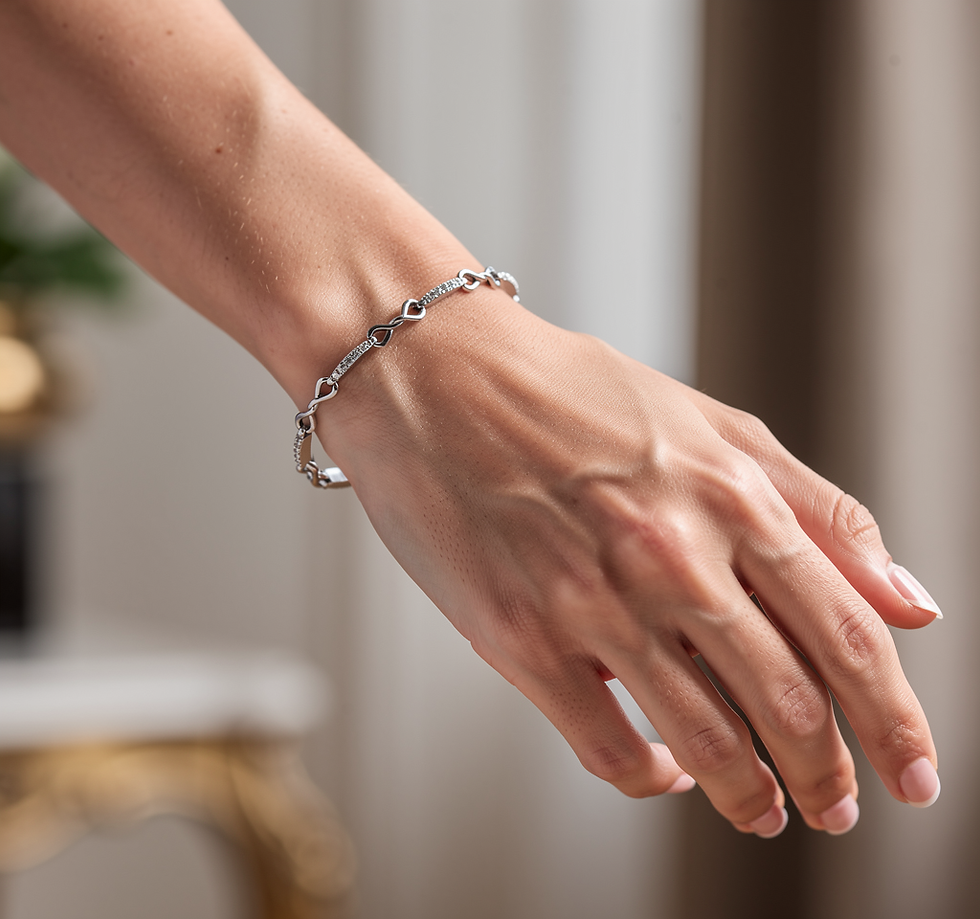 Thumbnail: 9ct White gold bracelet 0.50ct diamonds