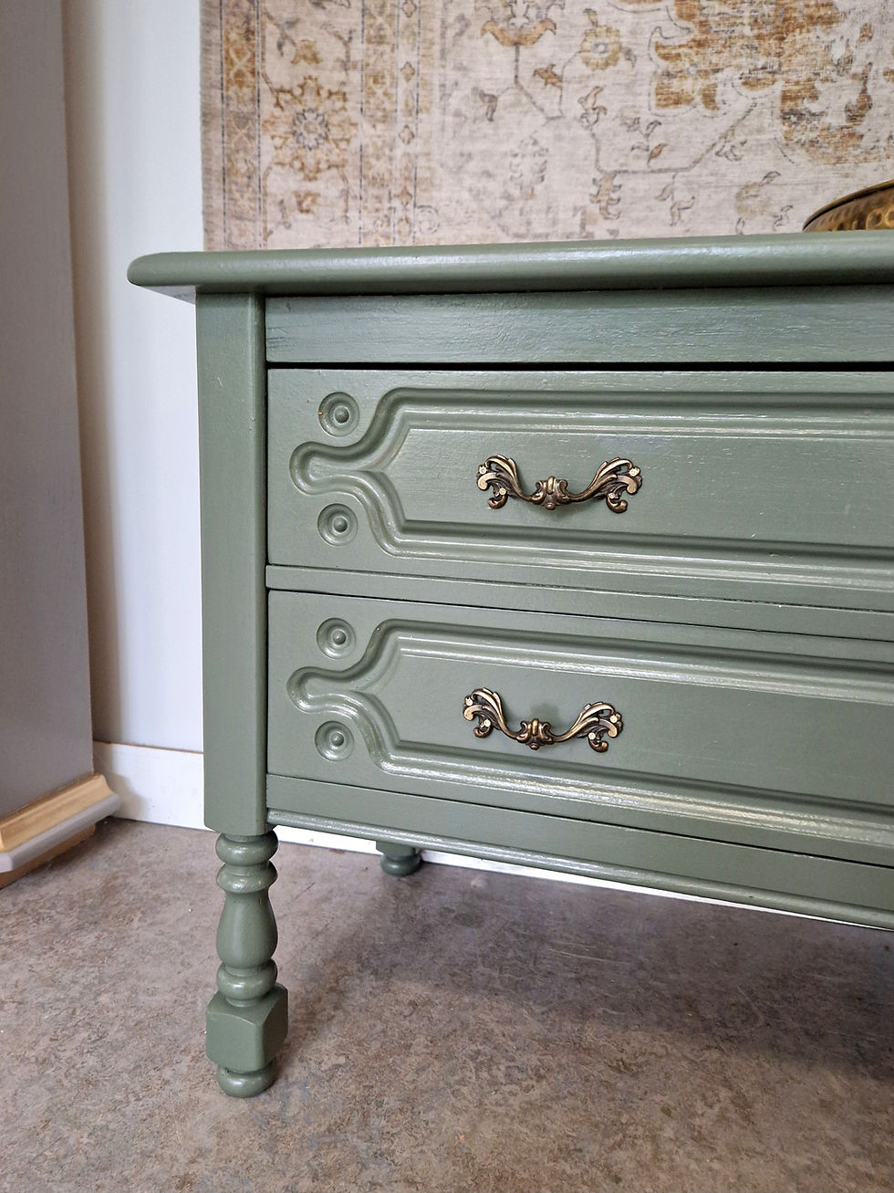 Thumbnail: Groen dressoir/ vintage look ladekastje/ tvkast 