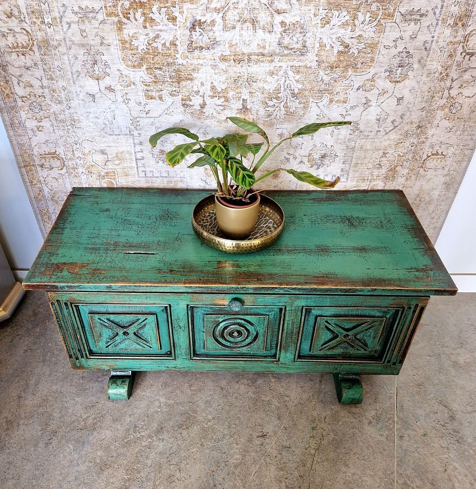 Thumbnail: India Ibiza dekenkist in turquoise 