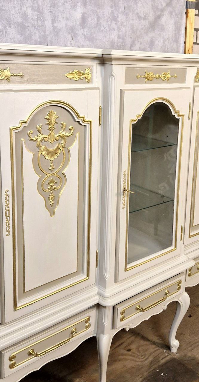 Thumbnail: Display cabinet Louis XV Belgium Oak 1960