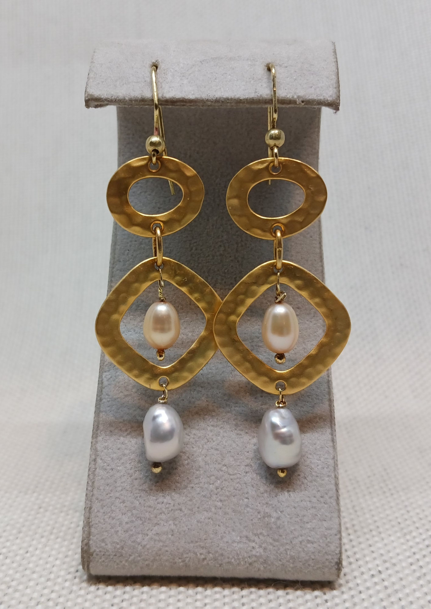 Modernist pearl earrings