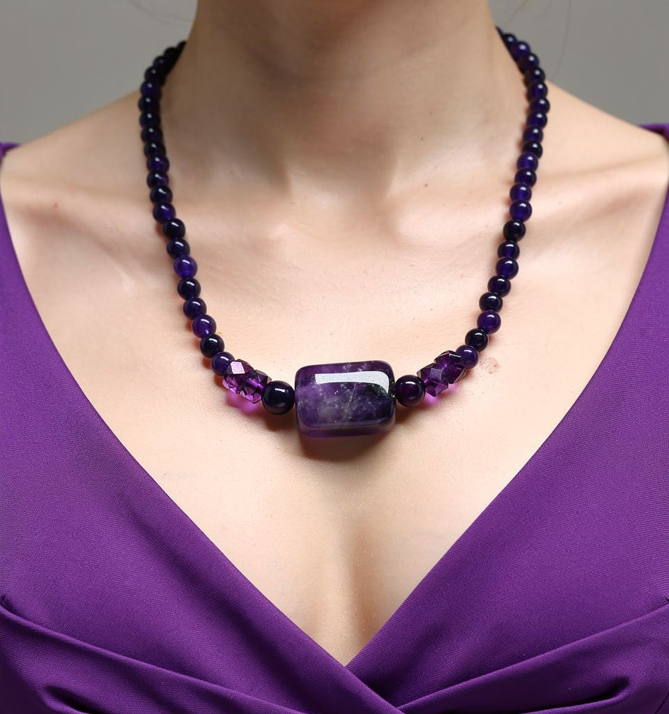 Amethyst gem necklace
