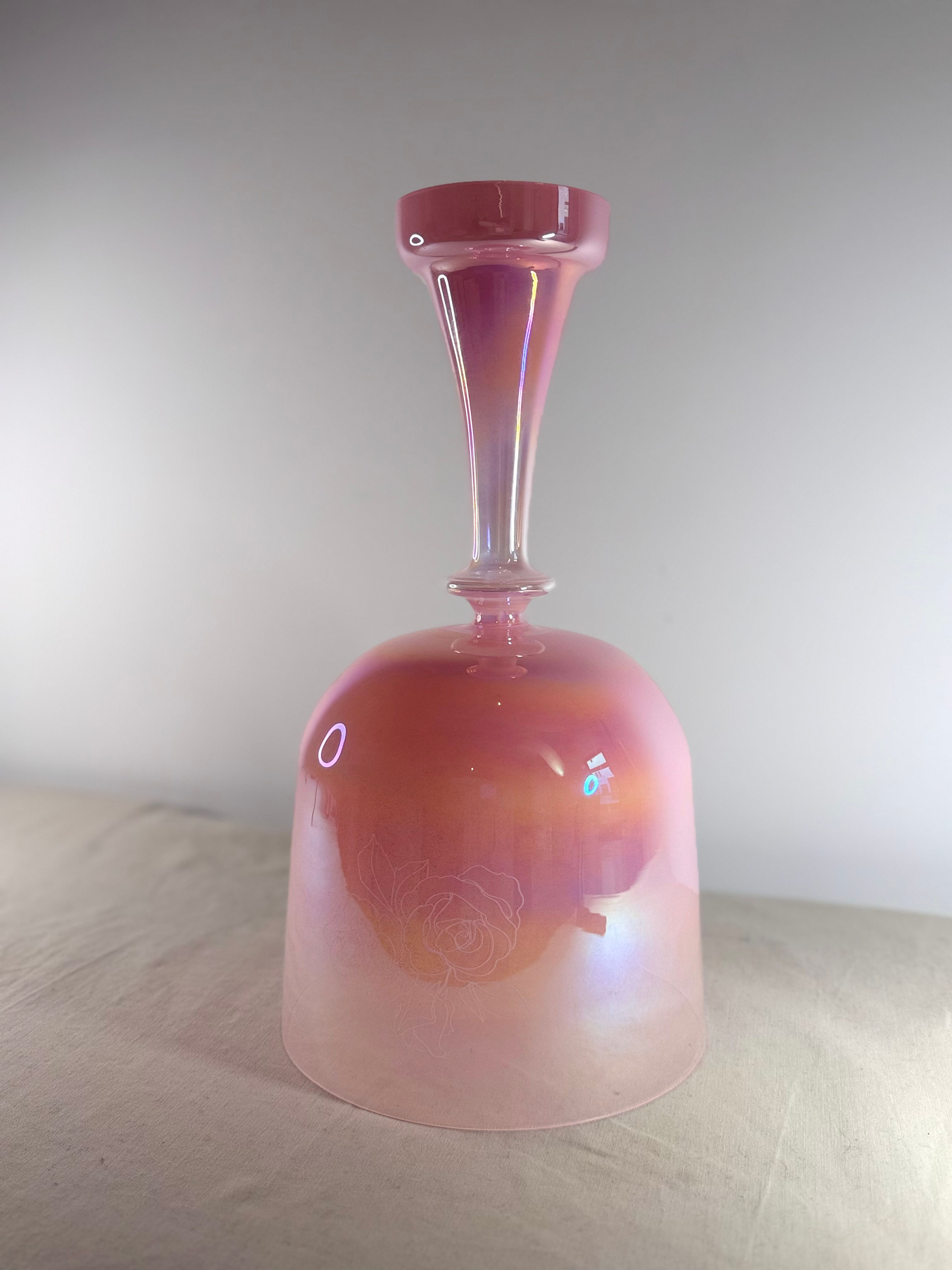 SOLD. I AM The Rose of Compassion - engraved Crystal Singing Bowl Grail plus bag