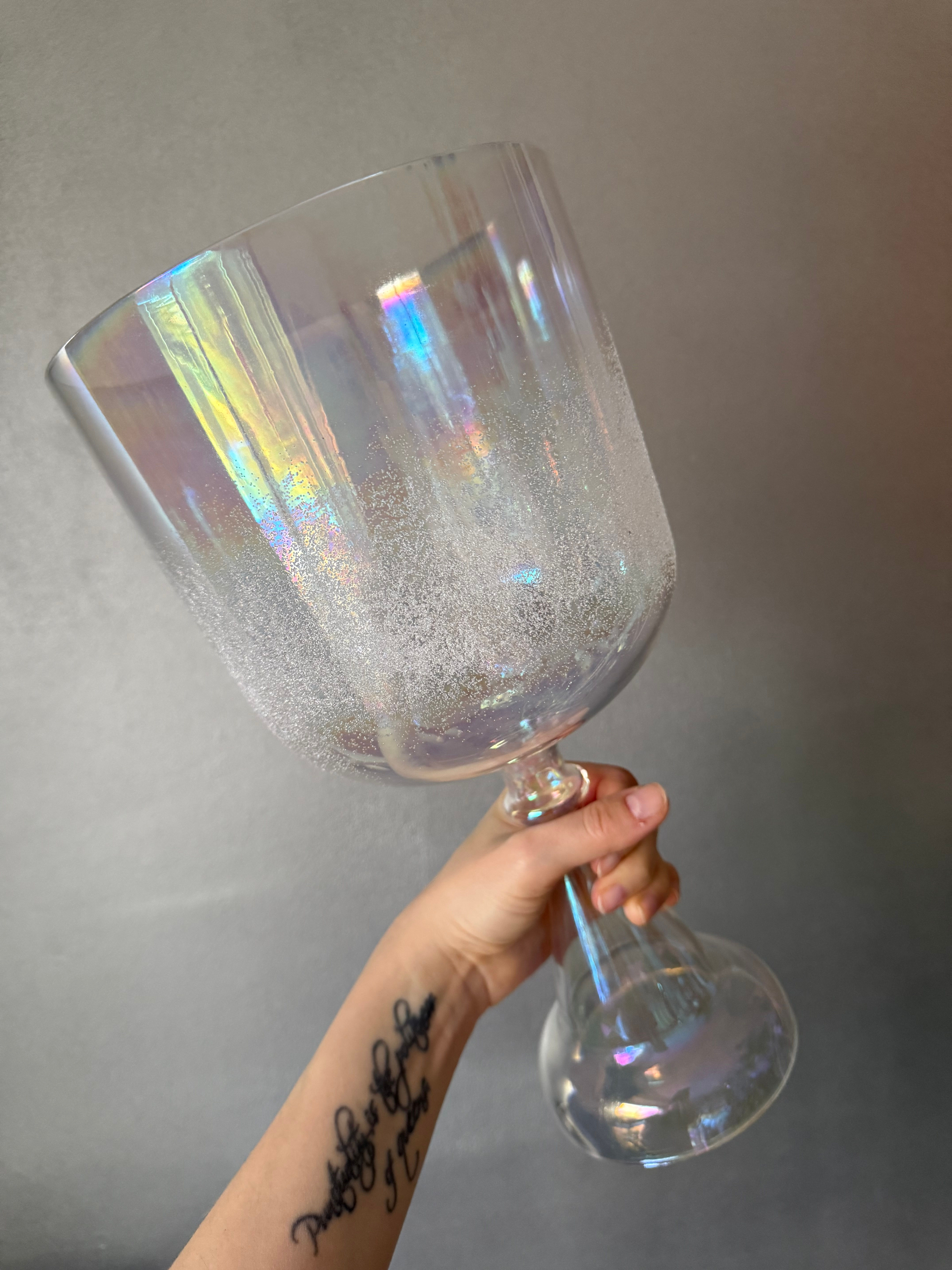 I AM Crystalline Clarity - Crystal Singing Bowl Grail with Crystal Sand and bag