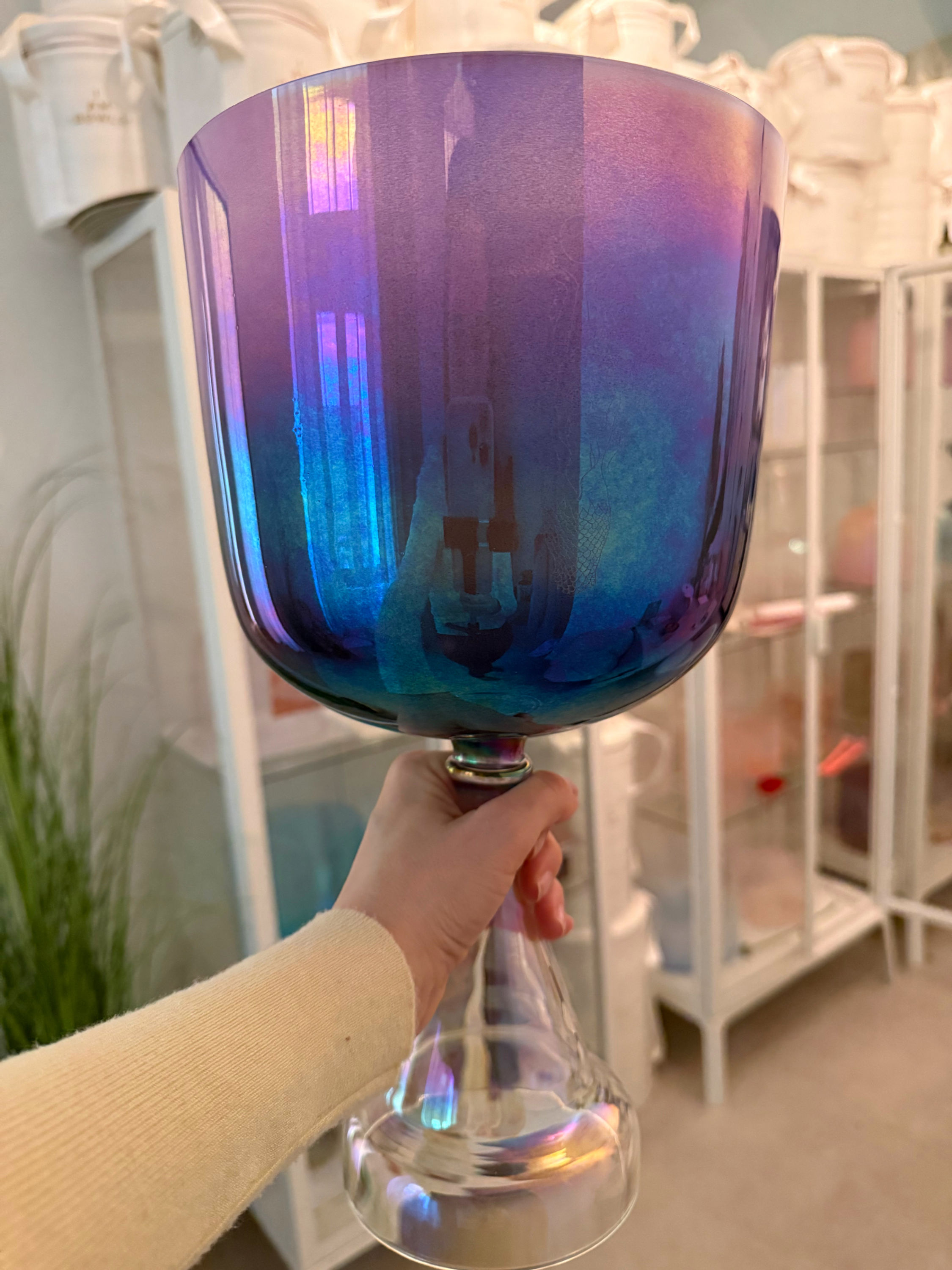 I AM The Guardian Moon Goddess of the Sea - engraved Crystal Singing Bowl Grail