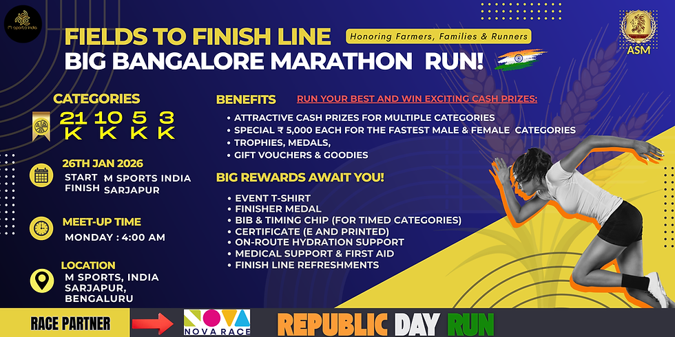 BIG BANGALORE MARATHON 2026! Fields to Finish Line