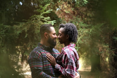 Couple about to kiss