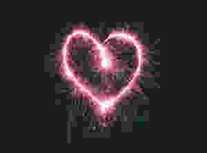 Heart shape made by sparklers