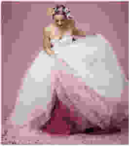 Bride in white dress with pink petticoats