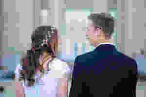 Bride and groom after their wedding ceremony